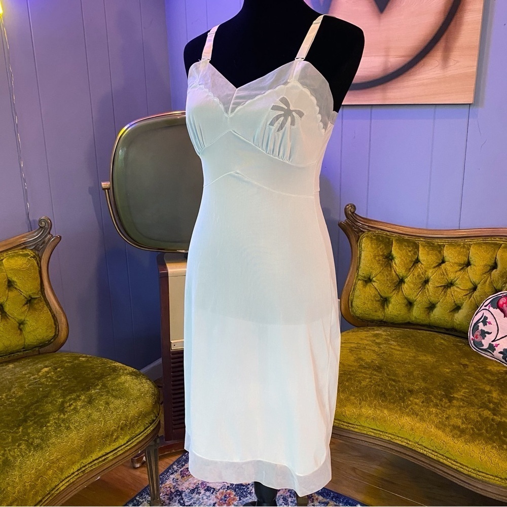 Vintage 60s Aristocraft by Superior Pastel Blue Sheer Nylon Lingerie Slip Dress